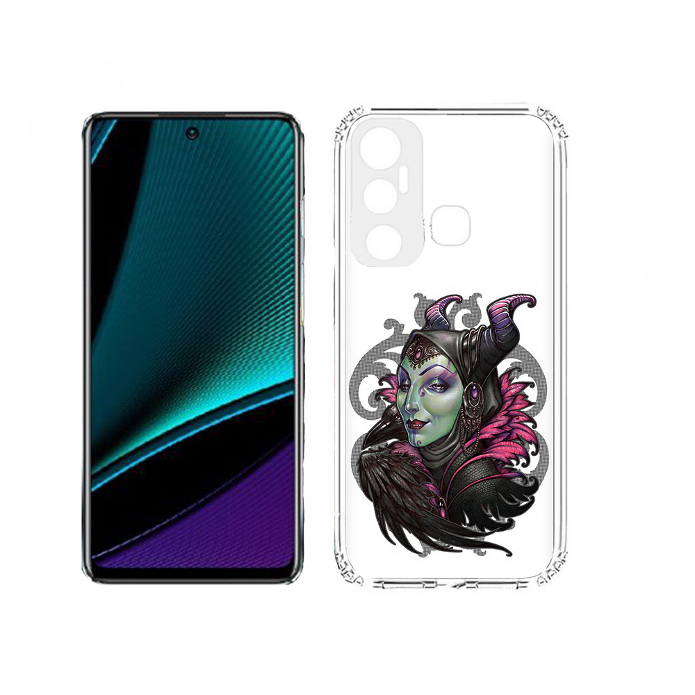 

Чехол MyPads зеленая девушка с вороном для Infinix Hot 11, Прозрачный, Tocco