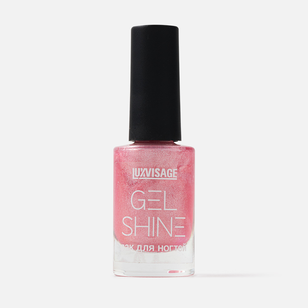 Лак для ногтей Luxvisage Gel Shine с серебристым шиммером, тон 107 розовый, 9 г блеск для губ luxvisage glass shine 08 ярко розовый с перламутром сияющий 3 г