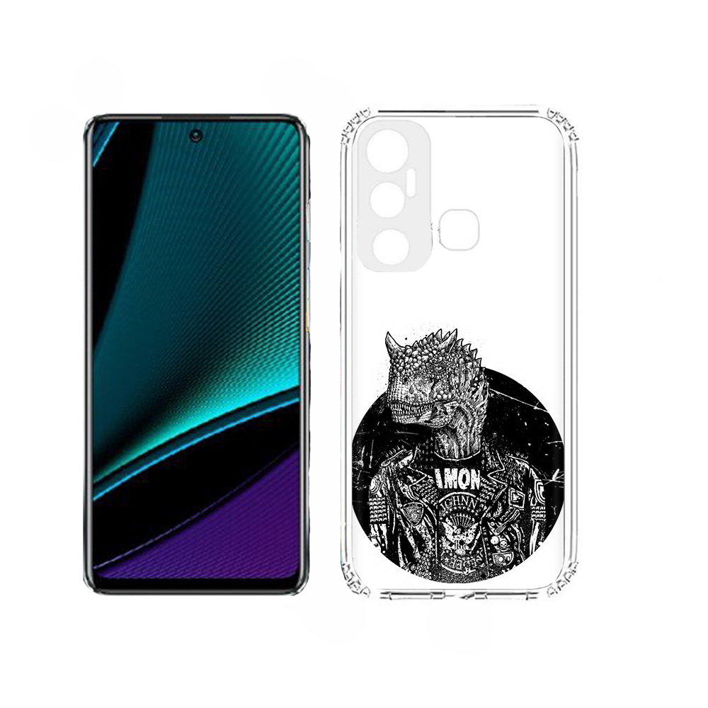 

Чехол MyPads динозавр в куртке для Infinix Hot 11, Прозрачный, Tocco