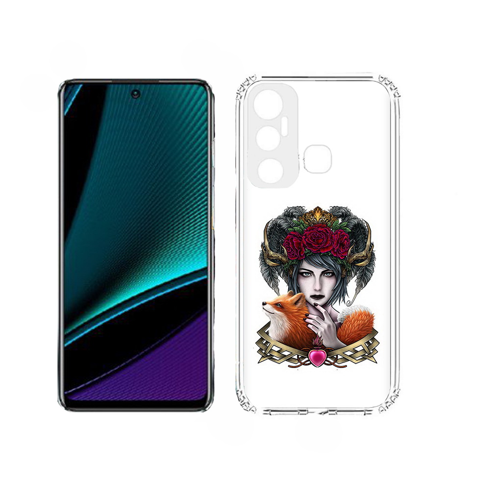 

Чехол MyPads девушка с лисой для Infinix Hot 11, Прозрачный, Tocco
