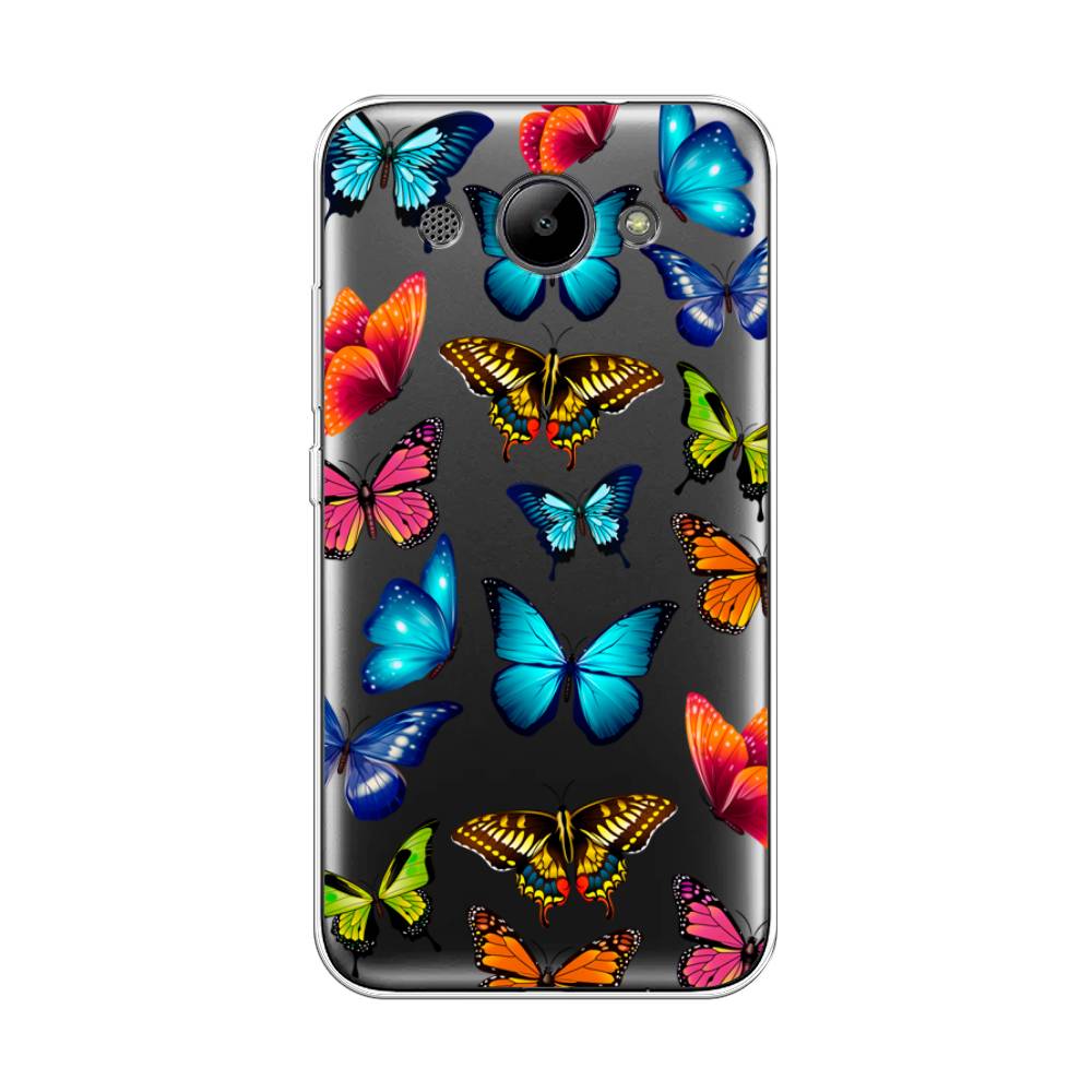 фото Чехол awog "разные бабочки" для huawei y3 2018