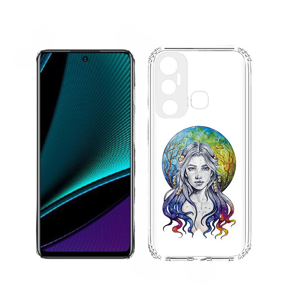 

Чехол MyPads девушка с красивыми волосами для Infinix Hot 11, Прозрачный, Tocco