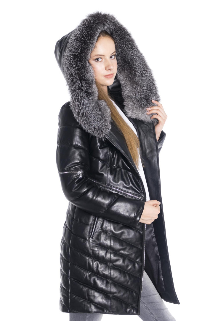 

Кожаная куртка женская Derins DKA01704_S черная 2XL (товары доставляются из-за рубежа), DKA01704_S