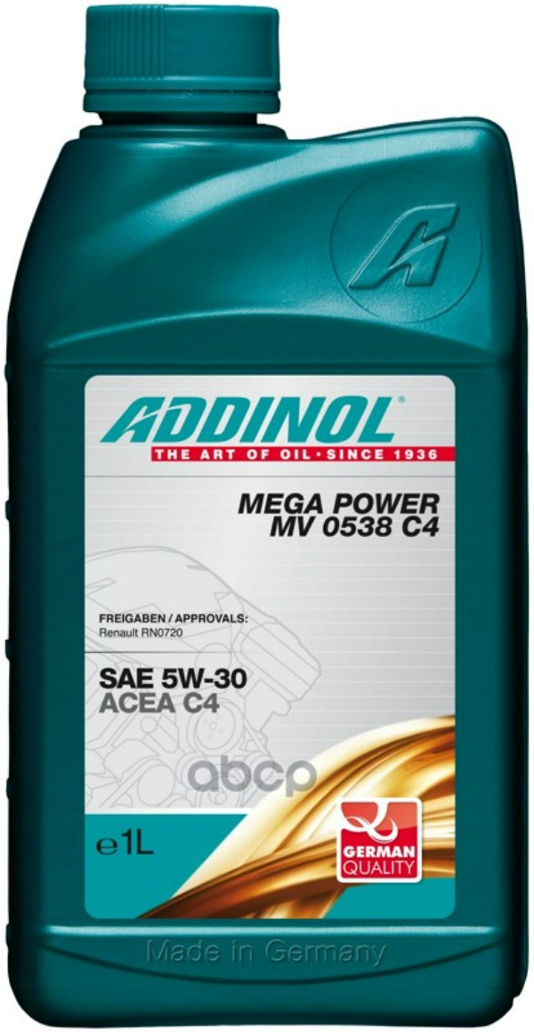 

ADDINOL Масло Мотор. Синт. Addinol Mega Power Mv 0538 C4, 5w-30, 1л