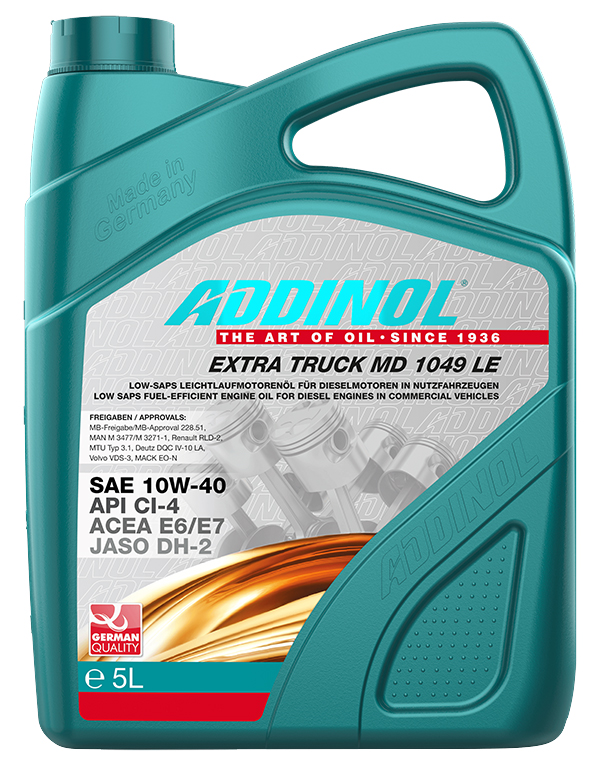 фото Addinol масло мотор. синт. addinol extra truck md 1049 le, 10w-40, 5л