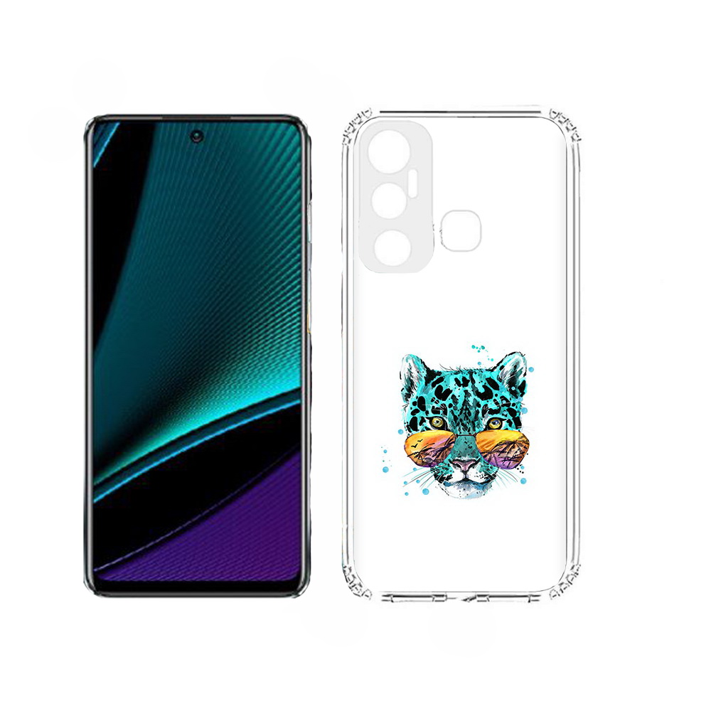 

Чехол MyPads голубой лео для Infinix Hot 11, Прозрачный, Tocco