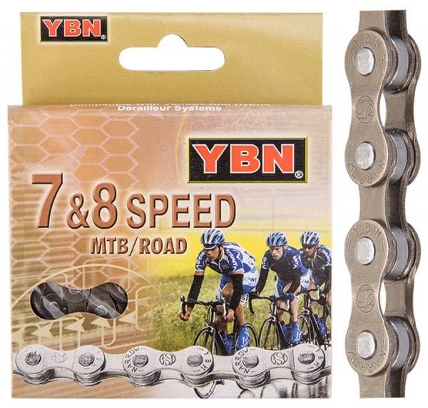 

Велосипедная цепь YBN S52 , 110 звеньев, Серый, S52