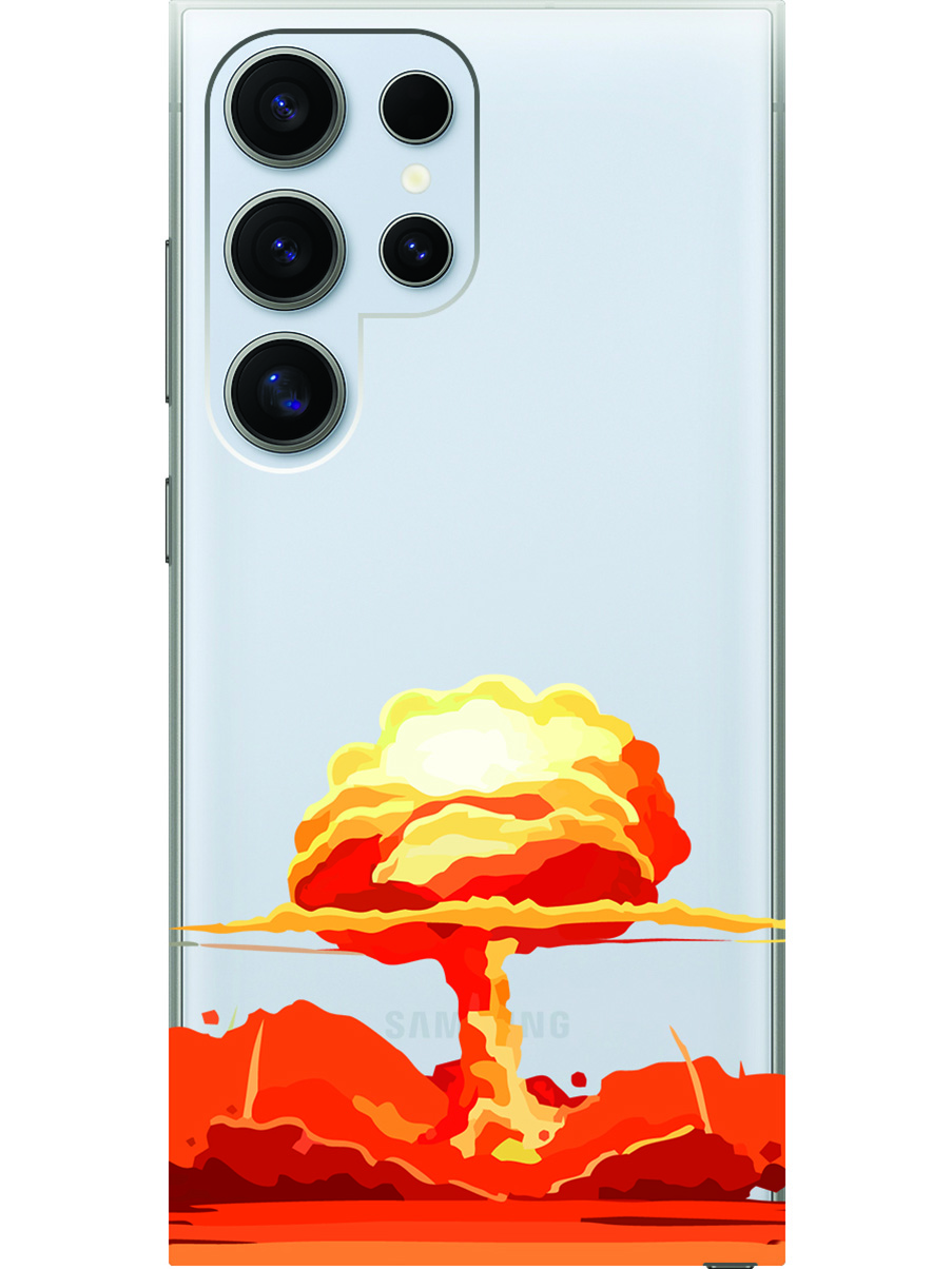 

Силиконовый чехол на Samsung Galaxy S24 Ultra с рисунком "Ядерный взрыв" прозрачный, Прозрачный;красный, 20011899