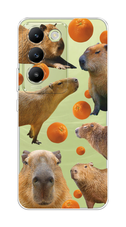 

Чехол на Vivo V30 lite 4G "Капибара и апельсины", Бежевый;оранжевый, 2610350-1