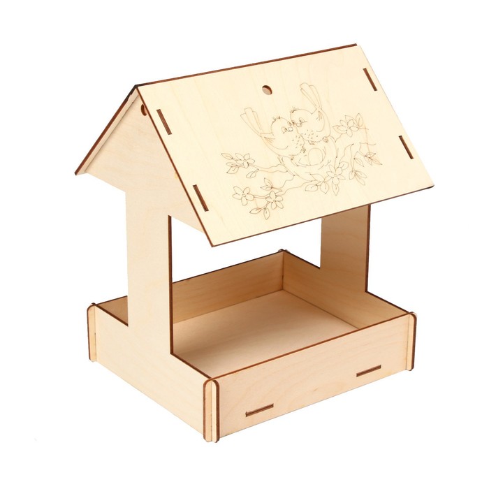 

Kopмушка для птиц Greengo Домик с птичкой 24x20x17 см, Коричневый
