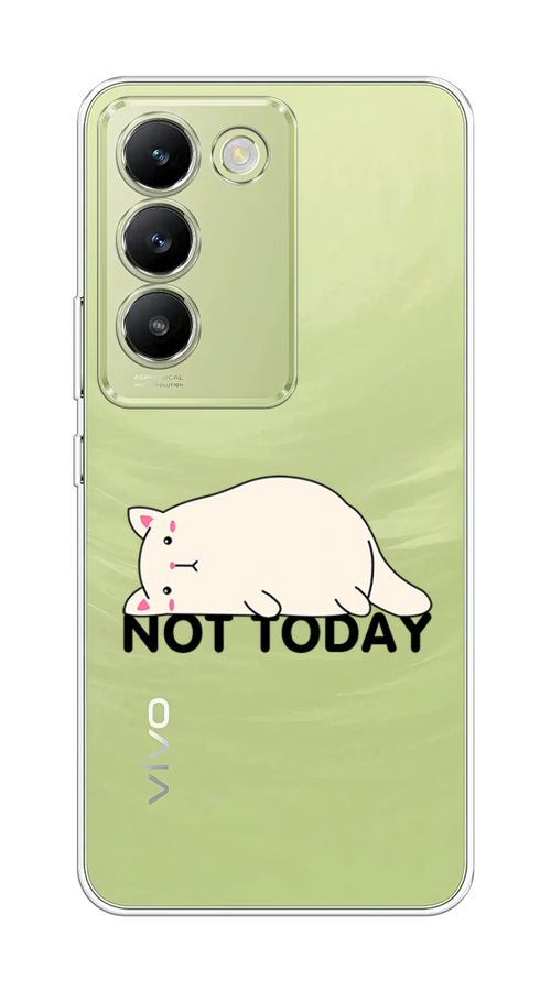 

Чехол на Vivo V30 lite 4G "Cat not today", Белый;розовый;черный, 2610350-1