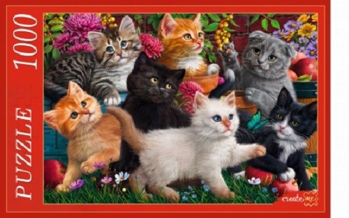 

Пазлы Рыжий кот Котята в саду, 1000 элементов Ф1000-7955
