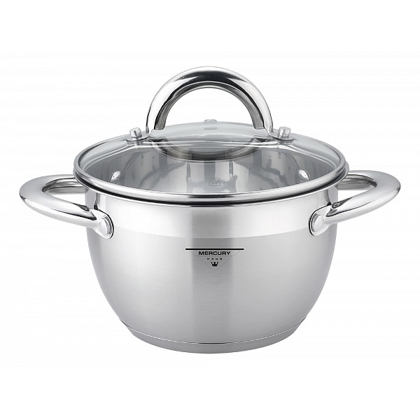 

Кастрюля Mercury 1634 4,9 л серебристый, (4.5 л) Turno MC-1634