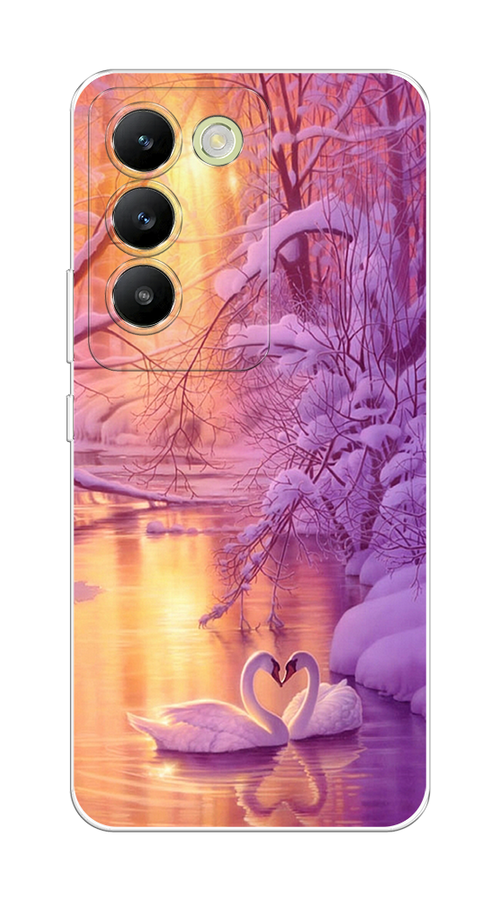 

Чехол на Vivo V30 lite 4G "Зима 1", Фиолетовый;желтый, 2610350-1