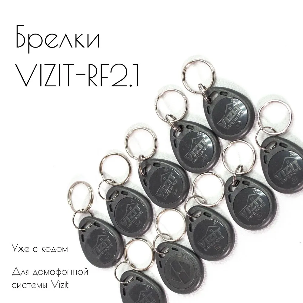 

Ключ бесконтактный RF2.1 Ключ VIZIT Safe Home VIZIT-RF2.1 код 208525 1шт., Черный