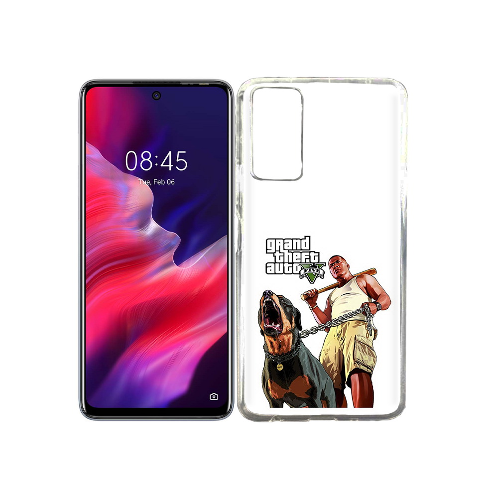 

Чехол MyPads Tocco для Tecno Pova 2 GTA грозная собака, Прозрачный, Tocco