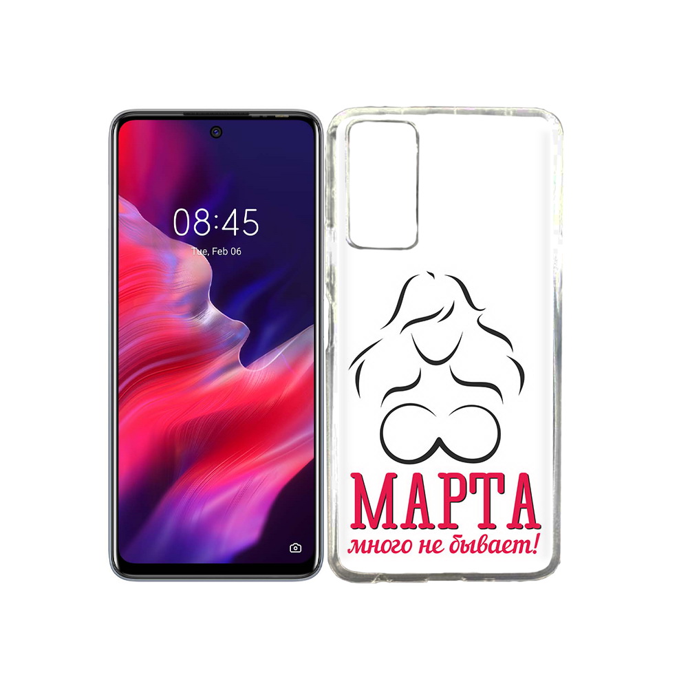 

Чехол MyPads Tocco для Tecno Pova 2 8 марта много не бывает, Прозрачный, Tocco