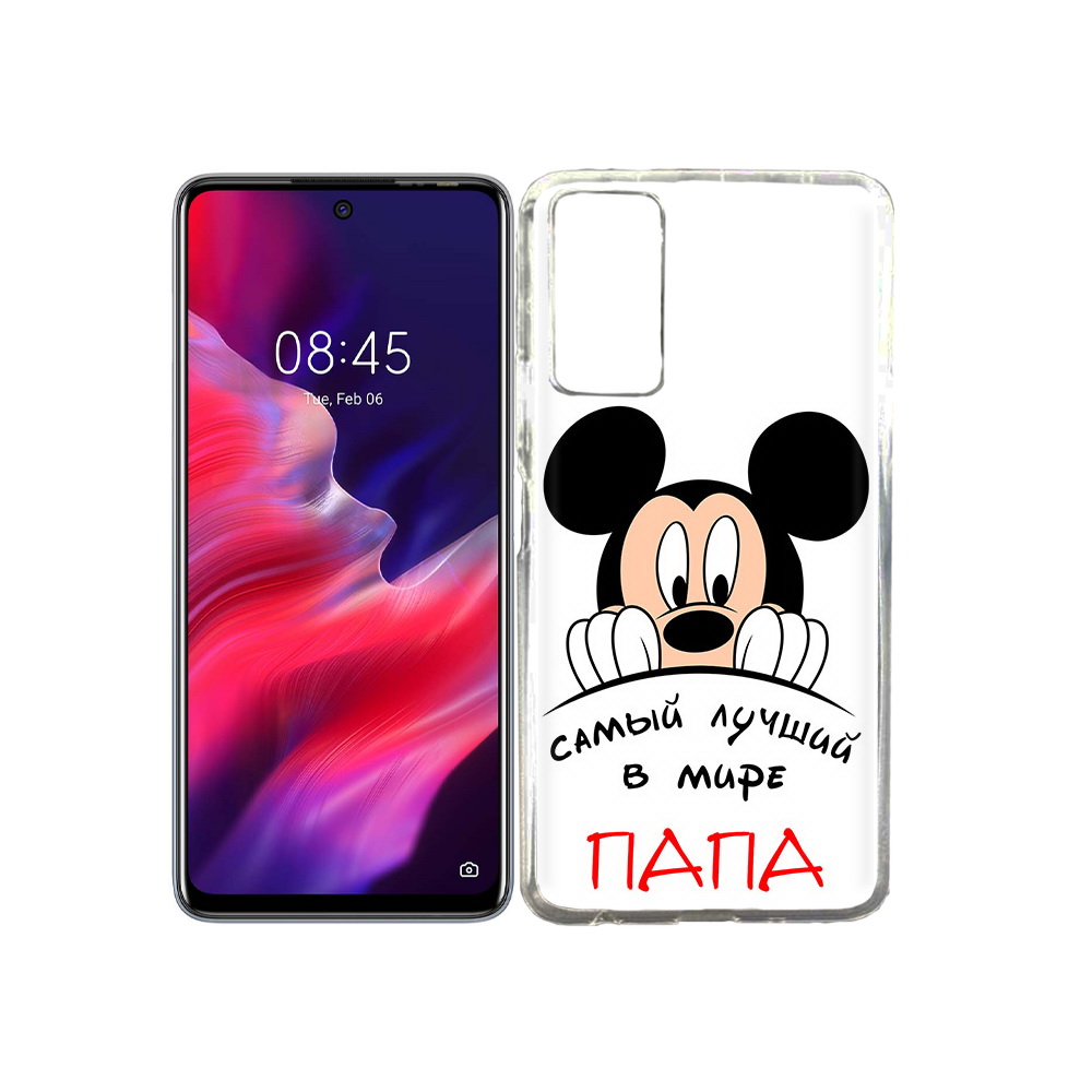 

Чехол MyPads Tocco для Tecno Pova 2 Самай лучший папа Микки Маус, Прозрачный, Tocco