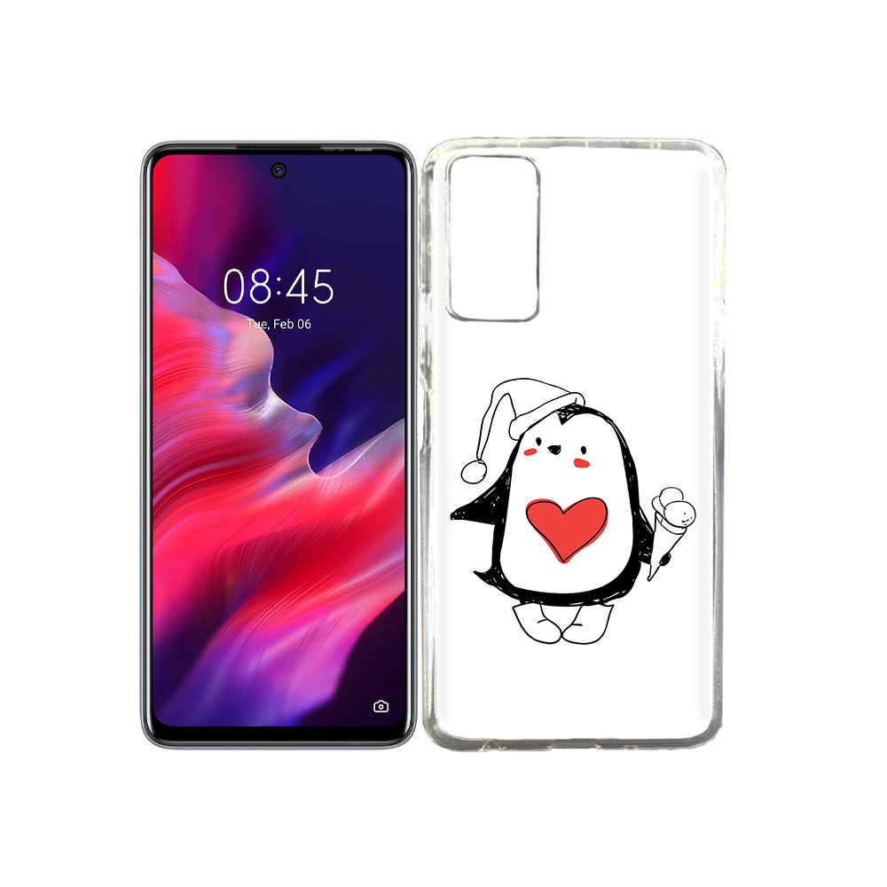 

Чехол MyPads Tocco для Tecno Pova 2 Пингвин с мороженым, Прозрачный, Tocco