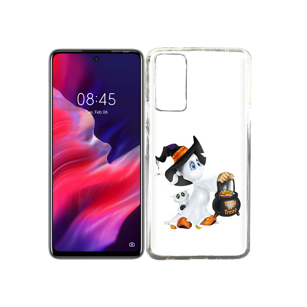 

Чехол MyPads Tocco для Tecno Pova 2 Маленький призрак, Прозрачный, Tocco