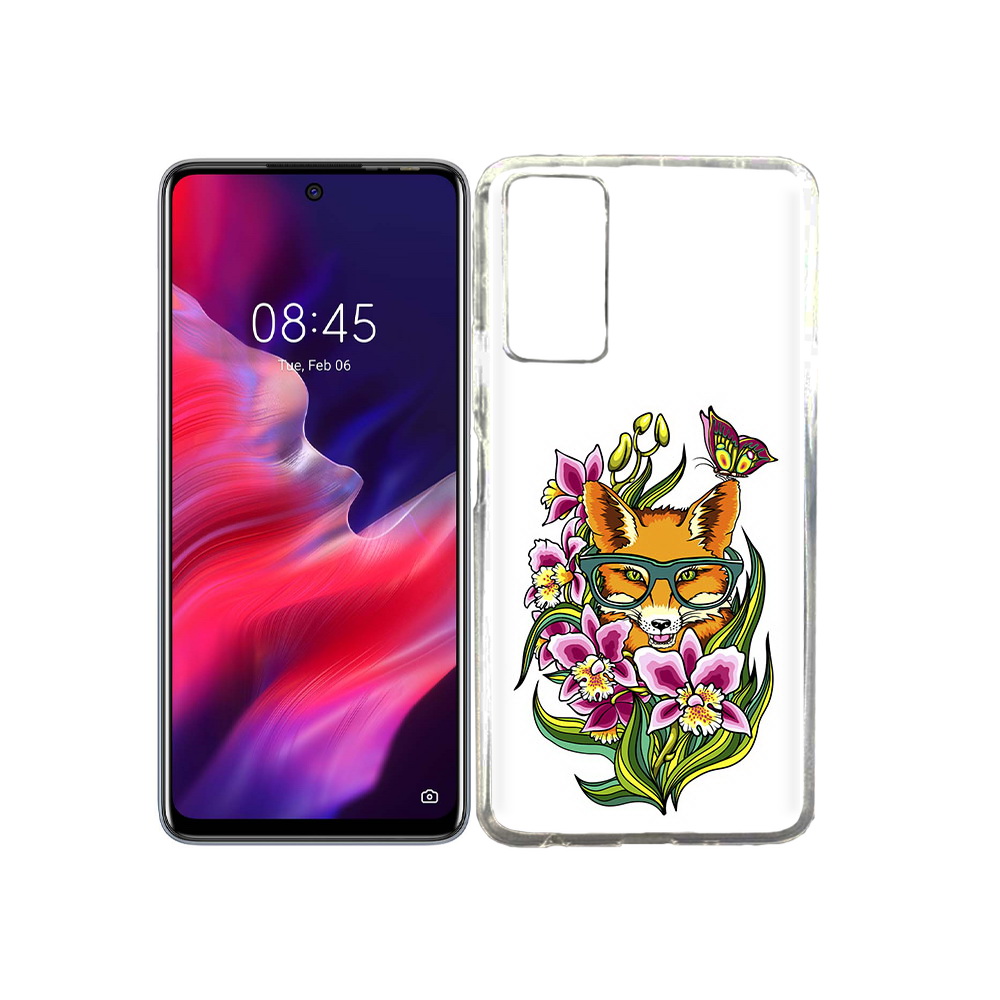 

Чехол MyPads Tocco для Tecno Pova 2 Лиса в цветах, Прозрачный, Tocco