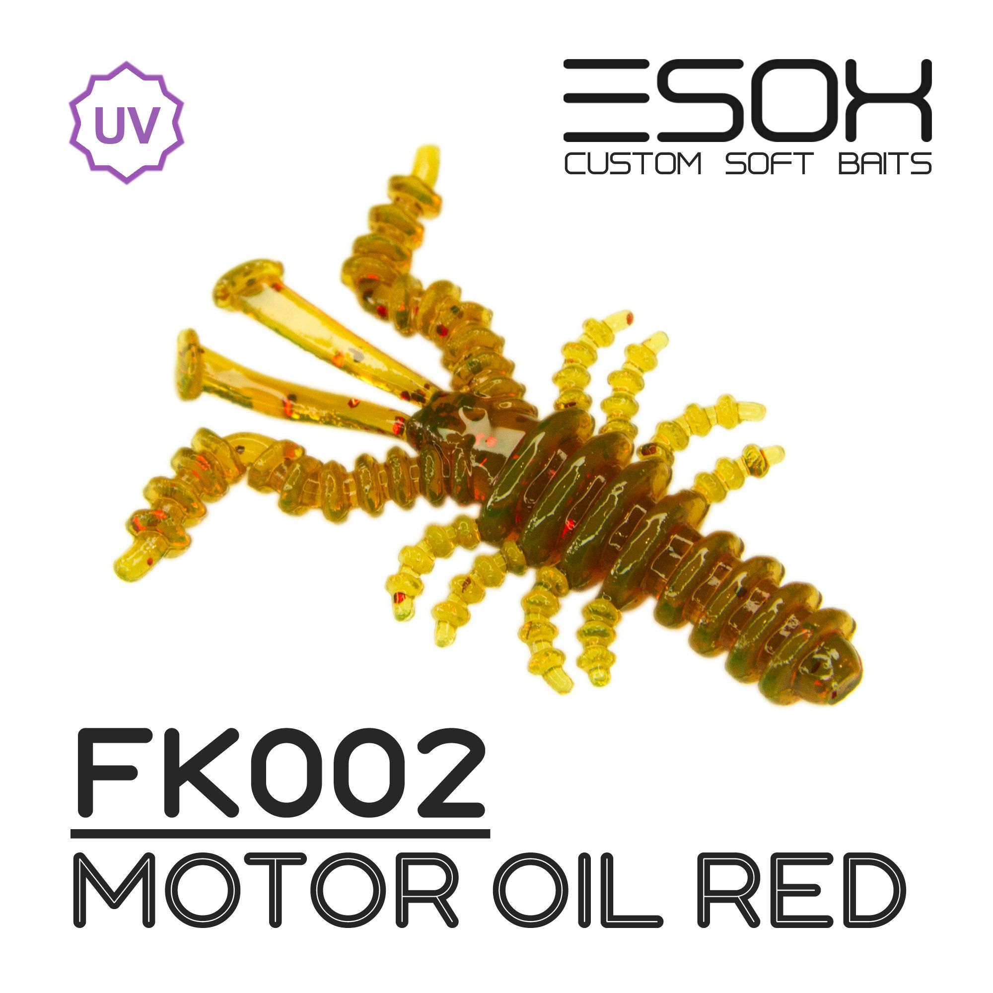 Силиконовая приманка Esox Musya 35 мм цвет FK002 Motor Oil Red 9 шт