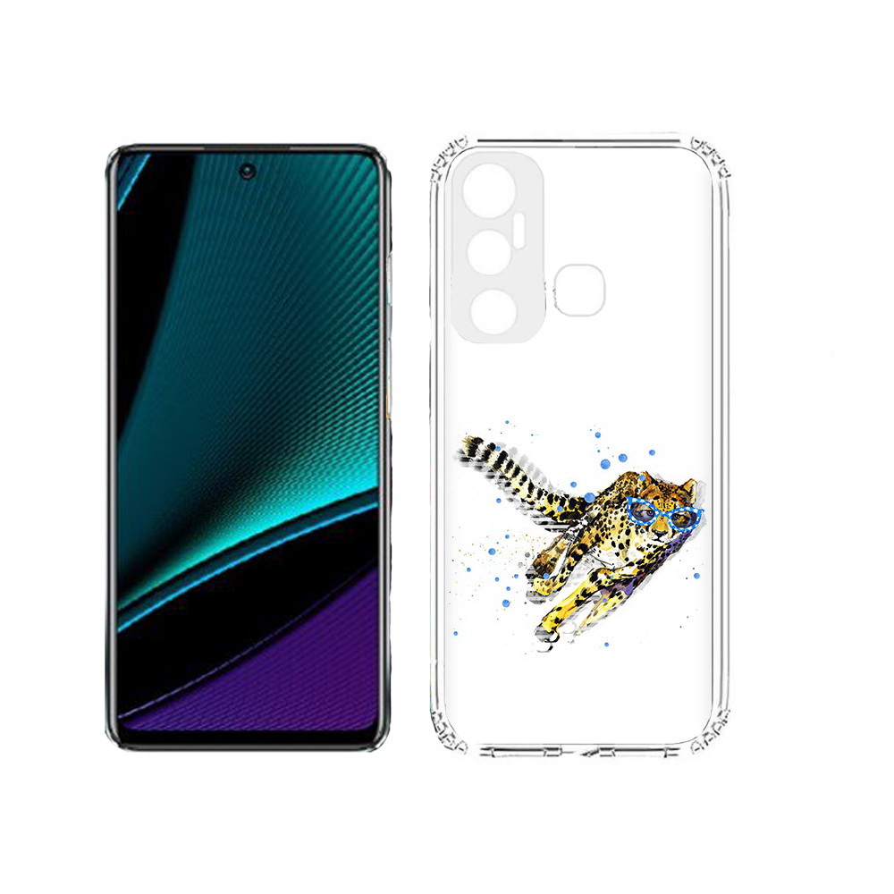 

Чехол MyPads гепард в очках для Infinix Hot 11, Прозрачный, Tocco