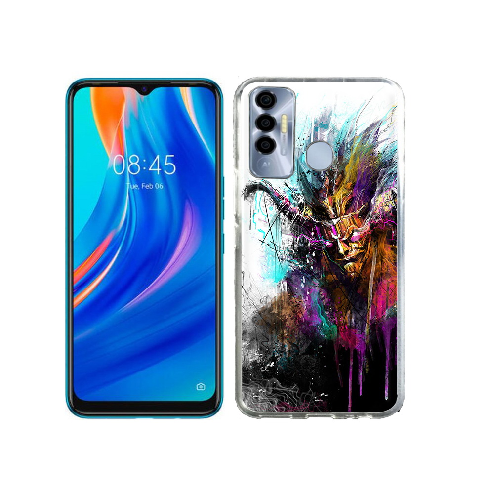 

Чехол MyPads Tocco для Tecno Spark 7P яркий дьявол, Прозрачный, Tocco