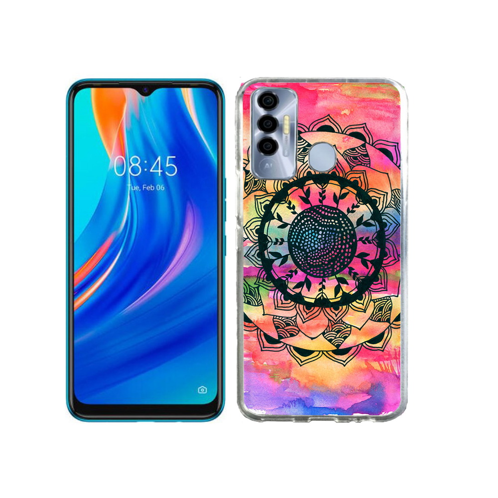 

Чехол MyPads Tocco для Tecno Spark 7P яркая абстракция круглый цветок, Прозрачный, Tocco