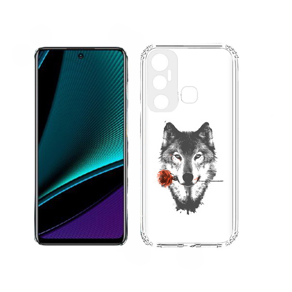 

Чехол MyPads волк с розой для Infinix Hot 11, Прозрачный, Tocco