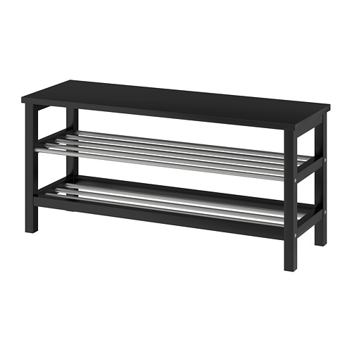 

Скамья с полкой для обуви, 108x34x50 см, TJUSIG, IKEA, черный, артикул 101.608.61