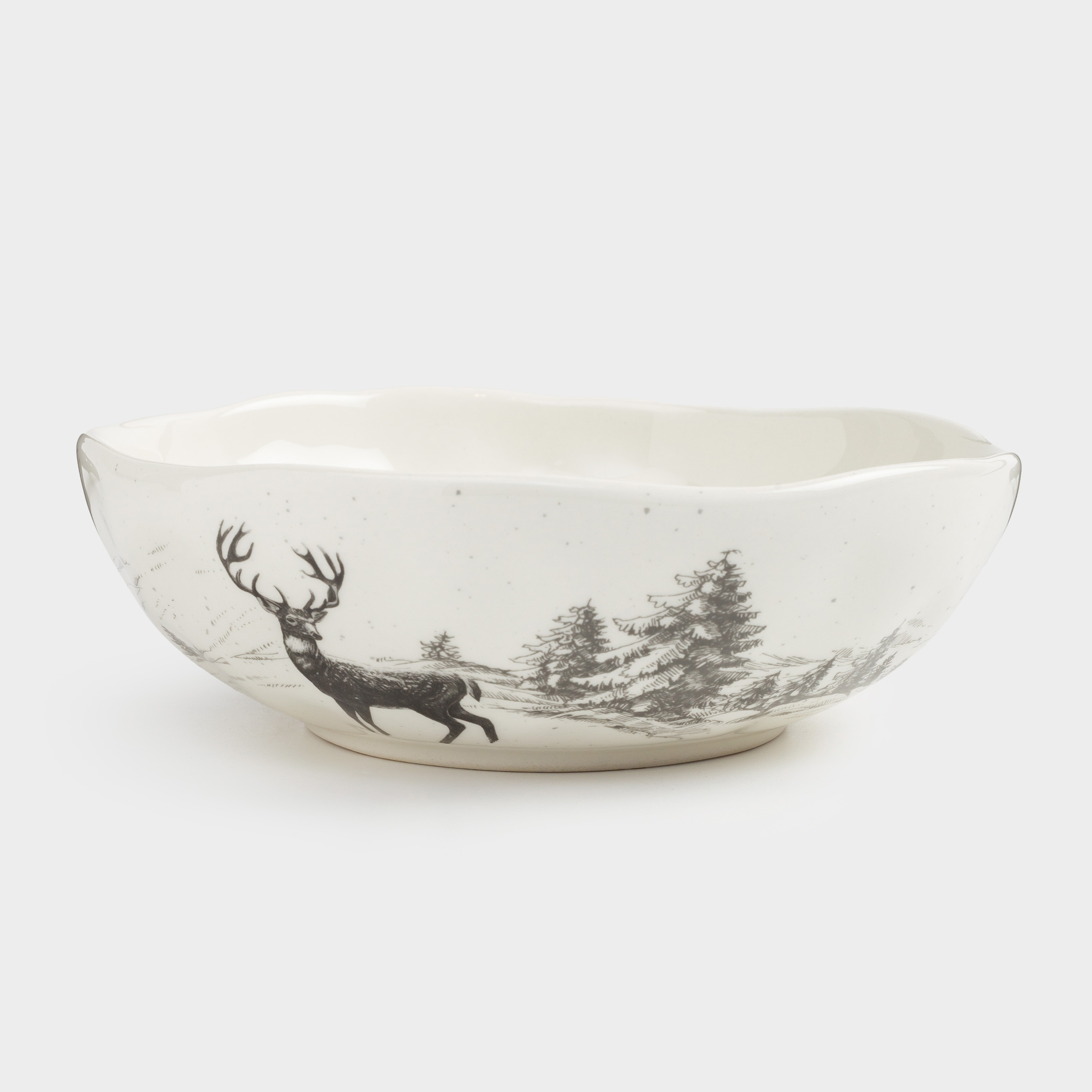 

Салатник, 17х5 см, 550 мл, керамика, белый, Олень в горах, Silver forest