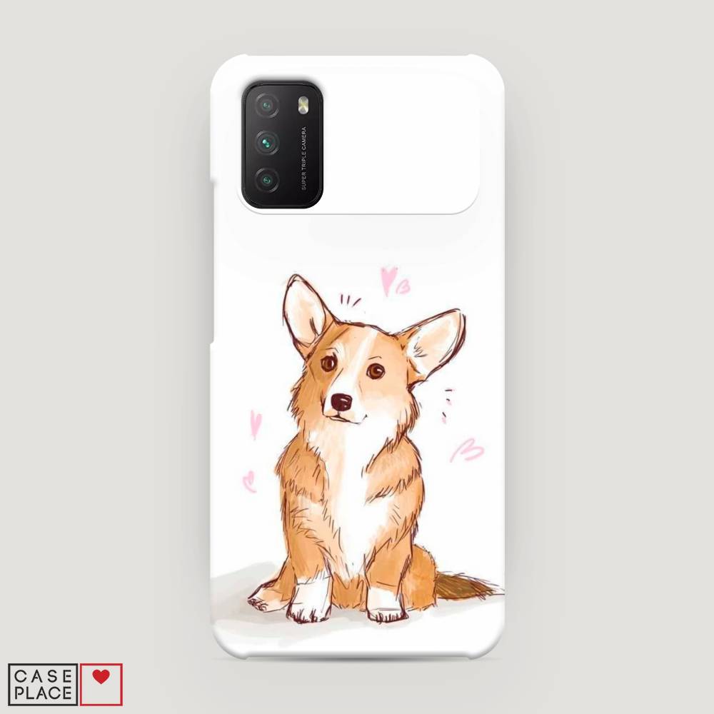

Пластиковый чехол "Корги любовь" на Xiaomi Poco M3, 39520-1