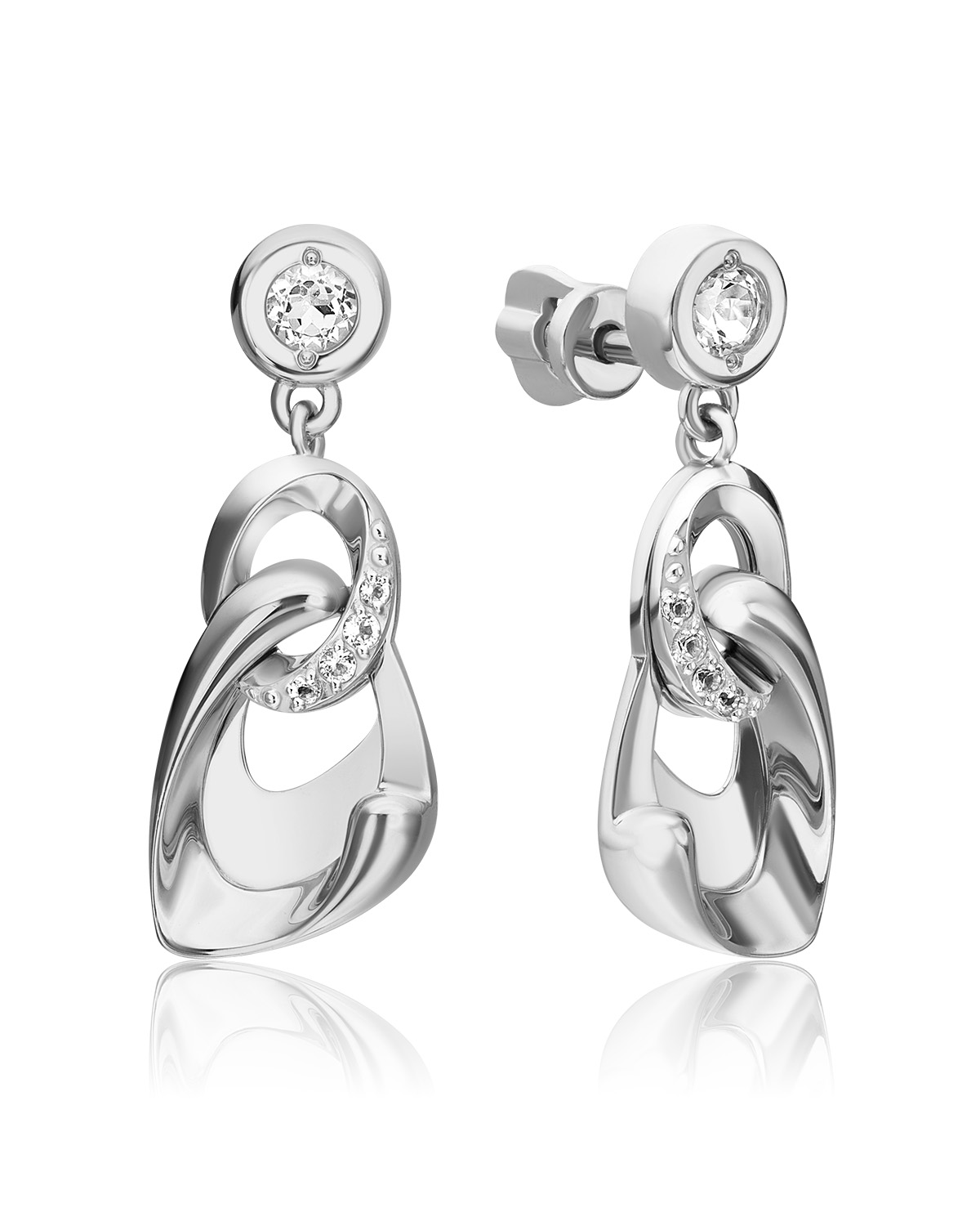 

Серьги подвески из белого золота PLATINA jewelry 02-4845-00, топаз, 02-4845-00