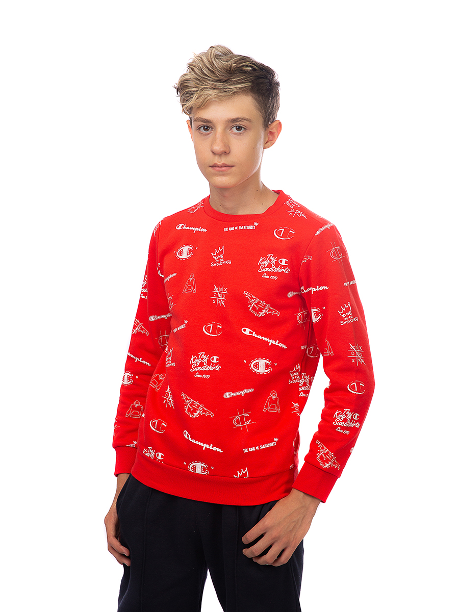 Толстовка детская Champion Crewneck Sweatshirt, красный, 152
