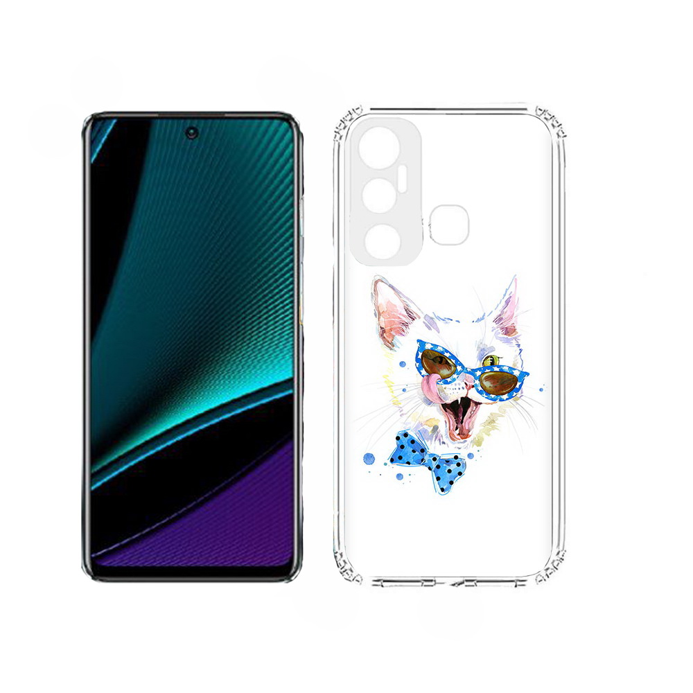 

Чехол MyPads белый кот для Infinix Hot 11, Прозрачный, Tocco