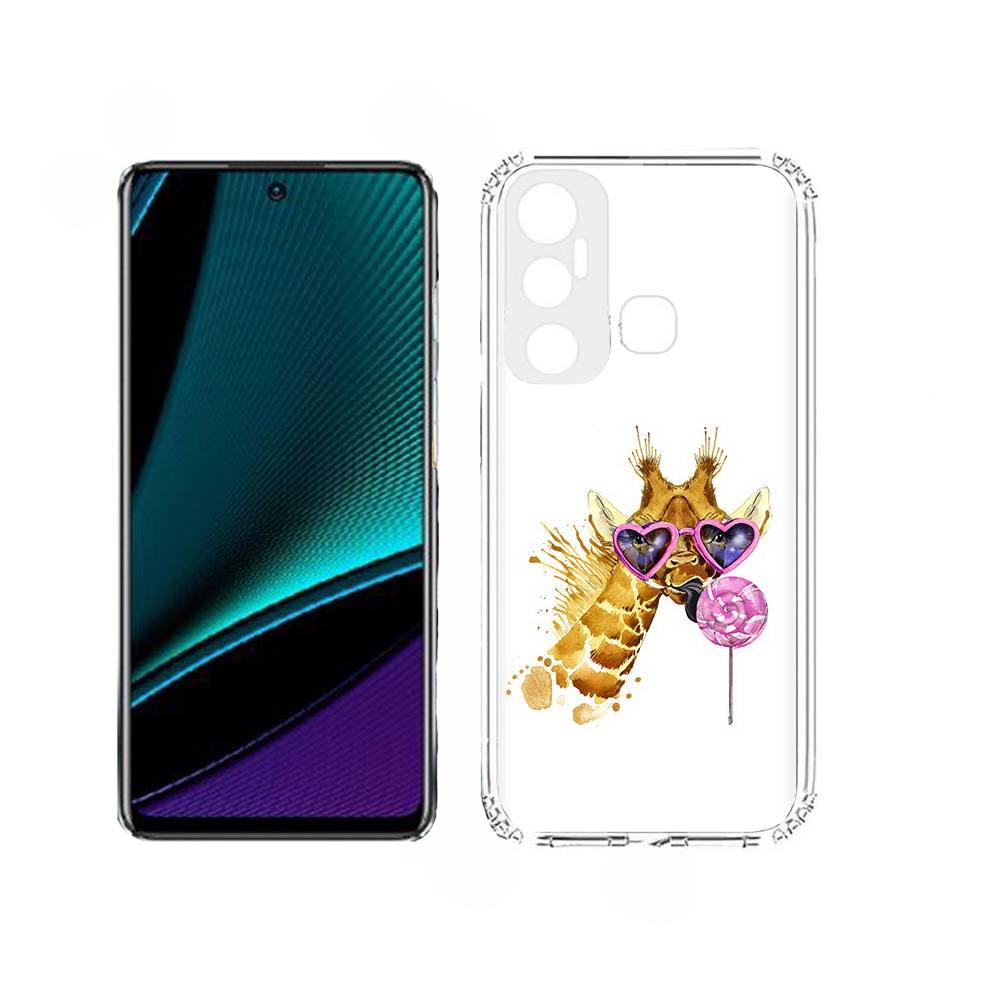 

Чехол MyPads акварельный жираф для Infinix Hot 11, Прозрачный, Tocco