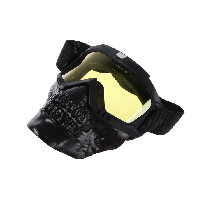 фото Очки-маска для езды на мототехнике, разборные, визор желтый, цвет черный nobrand