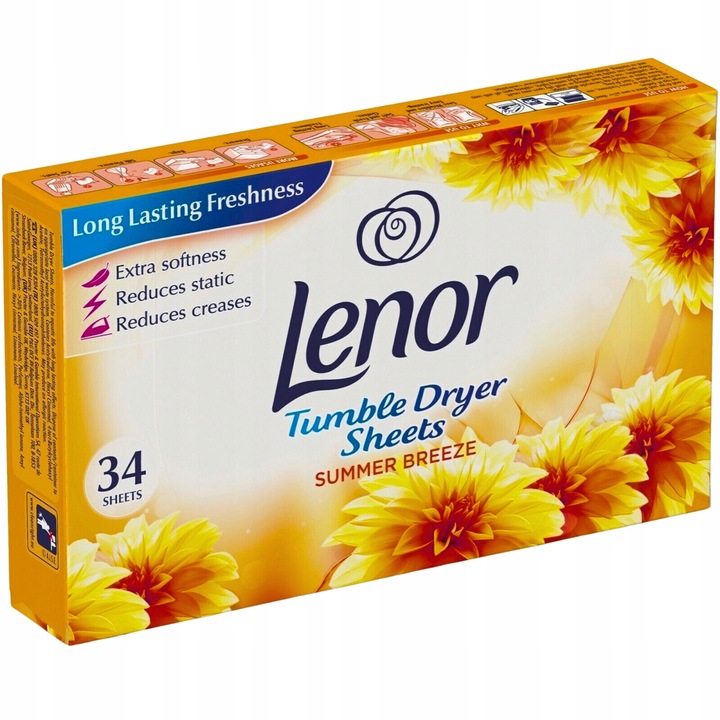 Салфетки для сушильных машин Lenor summer breeze, 34 шт