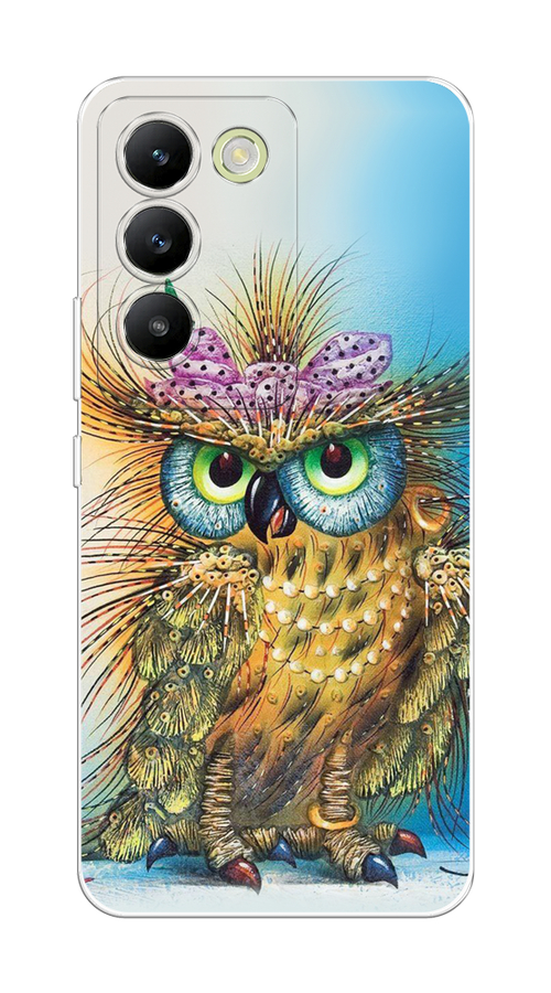 

Чехол на Vivo V30 lite 4G "Модная сова", Коричневый;голубой, 2610350-1