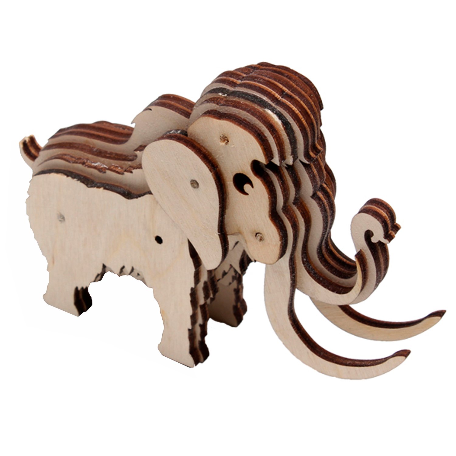 фото Набор деревянный 3д-пазл мамонт, с красками bradex