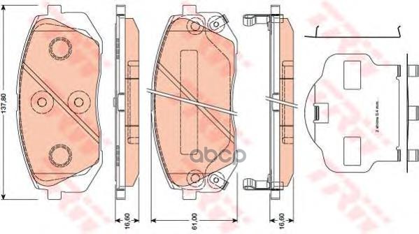 

Колодки Тормозные Kia Sportage (05-), Carens (06) Передние (4Шт.) Trw Gdb3461