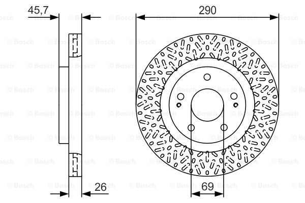 

Тормозной диск Bosch комплект 1 шт. 0986479U80