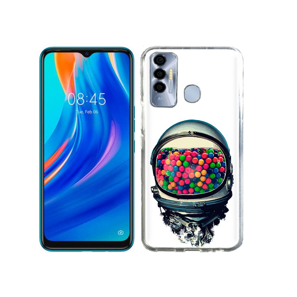 

Чехол MyPads Tocco для Tecno Spark 7P шлем космонавта, Прозрачный, Tocco