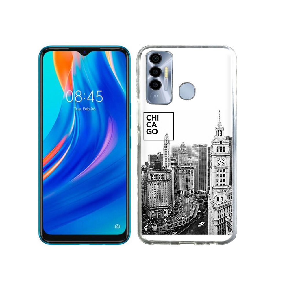 

Чехол MyPads Tocco для Tecno Spark 7P черно белый чикаго, Прозрачный, Tocco