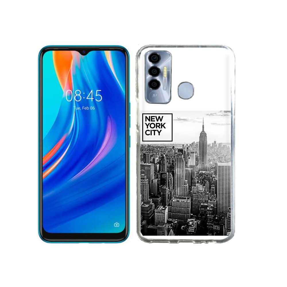 

Чехол MyPads Tocco для Tecno Spark 7P черно белый ньюерк, Прозрачный, Tocco