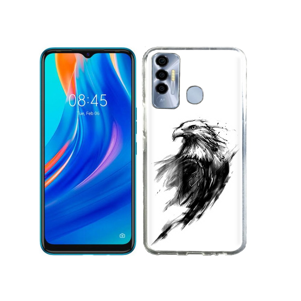 

Чехол MyPads Tocco для Tecno Spark 7P чб птица, Прозрачный, Tocco