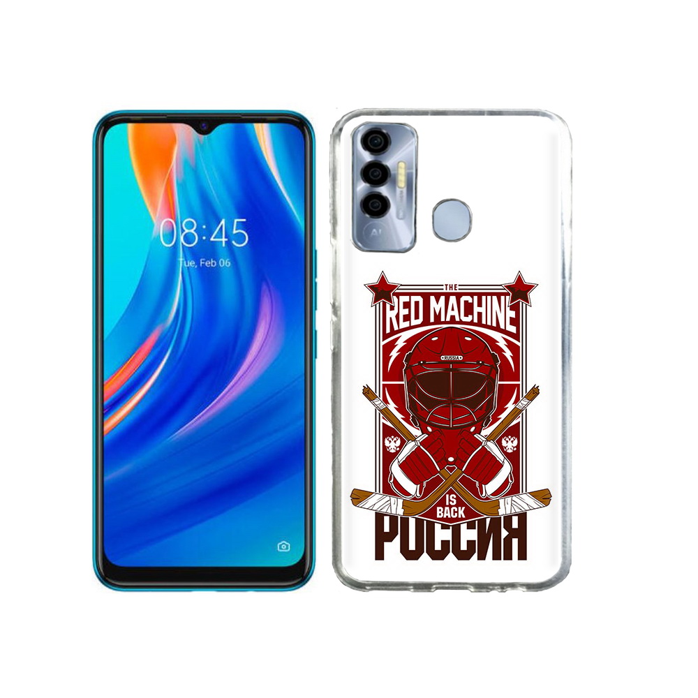 

Чехол MyPads Tocco для Tecno Spark 7P хоккей россия, Прозрачный, Tocco