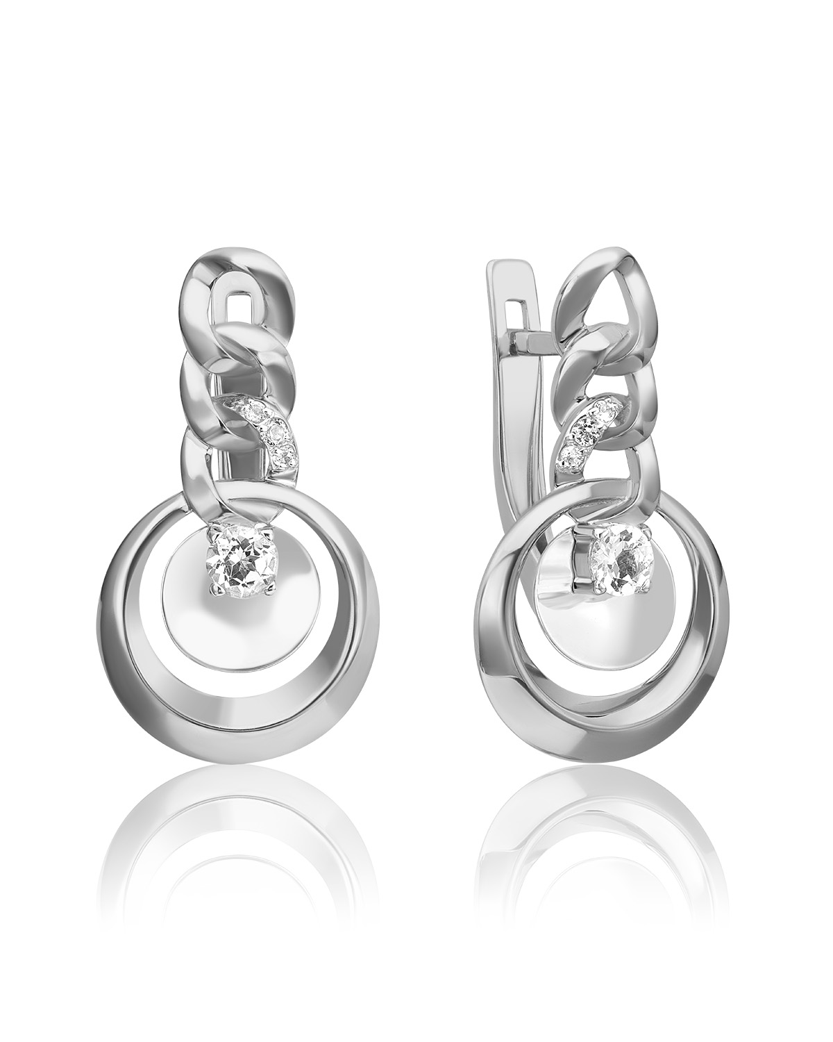 

Серьги из белого золота PLATINA jewelry 02-4832-00, топаз, 02-4832-00