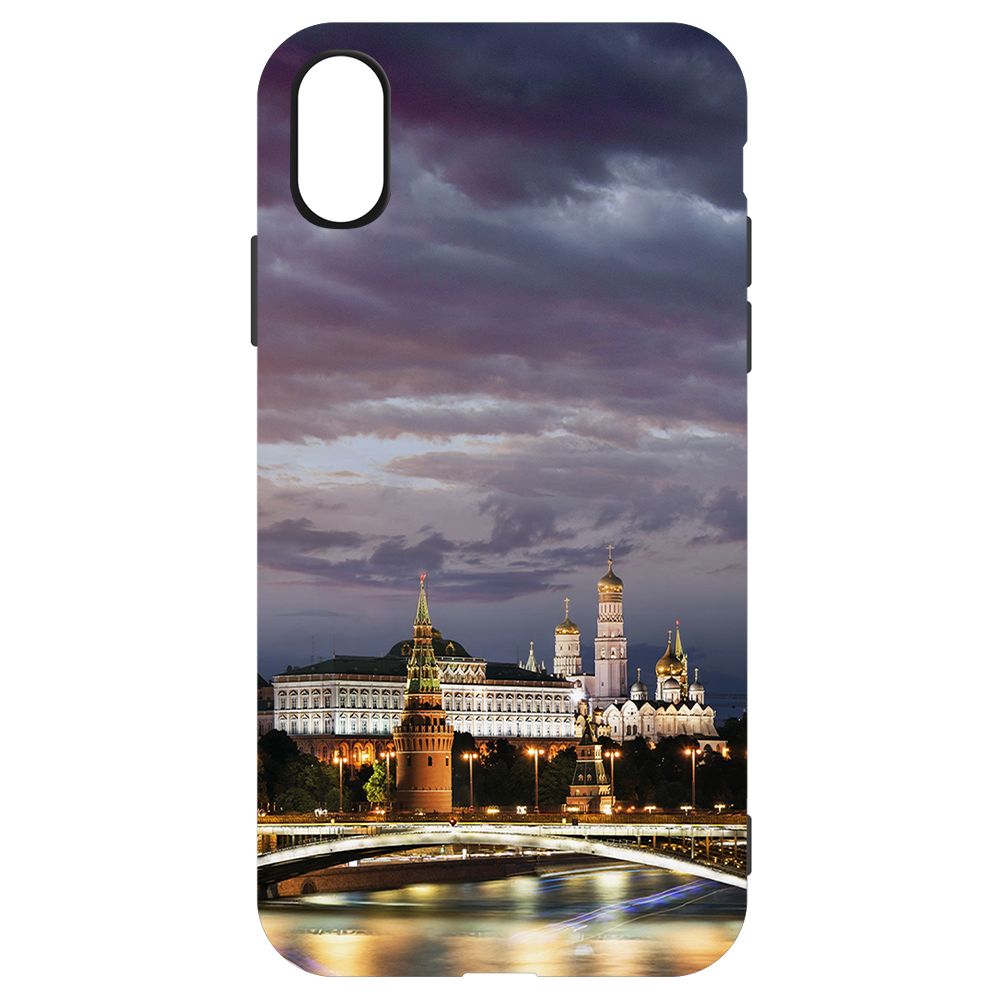 

Чехол-накладка Krutoff Soft Case Россия, Московский Кремль для iPhone XR черный